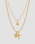 Colgante con cruz y virgen